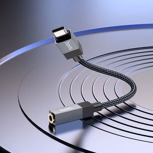Hoco UPA32C sovitin USB C (uros) - Jack 3,5 mm (naaras) musta