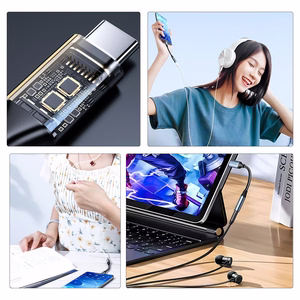 Wozinsky WACM-01 USB-C Sovitin - 3.5mm Mini Jack - Musta