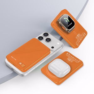 Blavec varavirtalähde 10000 mAh BJ-04 Slim 13,5 mm - Type C - 22,5 W magneettinen Magsafe 3-in-1 (PBBJ04-MC10O) oranssi lasi