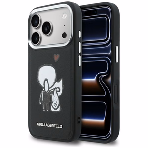 Karl Lagerfeld Karl & Choupette Back Logo MagSafe -suojakuori iPhone 17 Pro Max:lle musta