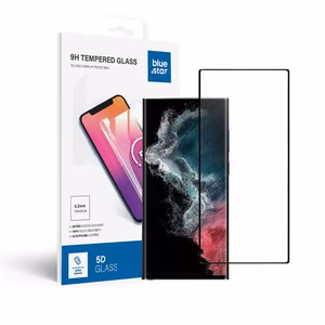 Suojalasi Blue Star - SAMSUNG Galaxy S22 Ultra koko näytön (täysliimaus, kuoriystävällinen) - musta