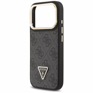 Guess 4G PU Triangle Logo & Stand Camera MagSafe suojakuori iPhone 17 Pro - musta