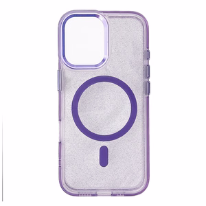 Wozinsky Glitter Suojakuori MagSafe Samsung Galaxy S25:lle - violetti glitterillä