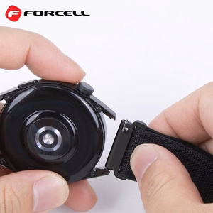 Hihna Samsung Galaxy Watch:lle Forcell F-Design FS05 polyesterikuitu solki 20 mm musta