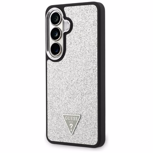 Guess case Fixed Glitter Triangle MagSafe for Samsung Galaxy S26 Plus silver