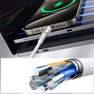 Joyroom S-A51 Cutting-Edge Series 30W USB-C - Lightning -kaapeli 1,2 m - vaaleanharmaa