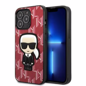 Karl Lagerfeld KLHCP13LPMNIKPI iPhone 13 Pro / 13 6.1" kovakuori punainen/punainen Monogram Ikonik Patch