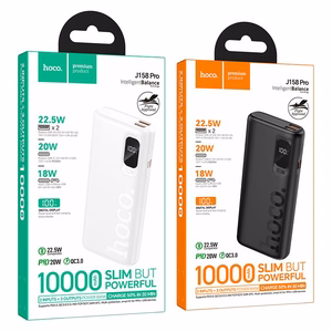 Hoco J158 Pro -varavirtalähde 10000 mAh QC PD 2A 22,5W, musta