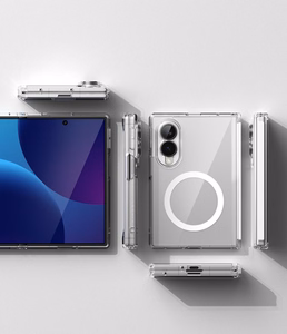 Ringke Fusion Flap Magnetic -suojakuori laitteelle Samsung Galaxy Z Fold 8, MagSafe-yhteensopiva – läpinäkyvä