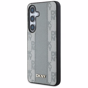DKNY Nahkainen Checkered Pattern MagSafe Suojakuori Samsung Galaxy S25:lle - taupe