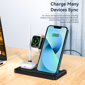 Wireless Charger Essager "JG 4in1" Black 15W (iPhone / Apple Watch / Airpods / Pencil)