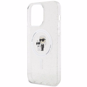 Karl Lagerfeld KLHMP14XHGKCNOT Karl & Choupette Glitter suojakuori laitteelle iPhone 14 Pro Max 6.7", MagSafe-yhteensopiva, läpinäkyvä
