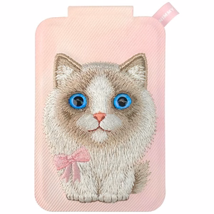Nimmy New Big-Eye Cute Pets 2.0 Cat MagSafe-magneettikorttikotelo puhelimelle jalustalla – vaaleanpunainen