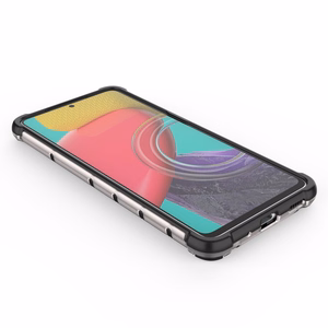 Honeycomb tapauksessa panssaroitu kansi geelirunko Samsung Galaxy M53 5G läpinäkyvää