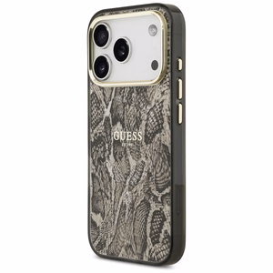 Guess Python Pattern MagSafe -kuori iPhone 17 Pro ruskea