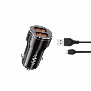 XO auton laturi CC48 2x USB 2,4A musta