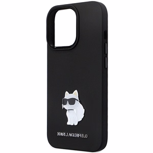 Karl Lagerfeld KLHCP14XSMHCNPK Suojakuori iPhone 14 Pro Max 6.7:lle - musta Silikoninen C Metal Pin