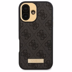 Guess 4G Logo Plate MagSafe iPhone 16 Suojakuori - Musta