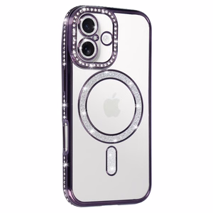 Bling MagSafe Suojakuori iPhone 17:lle violetti