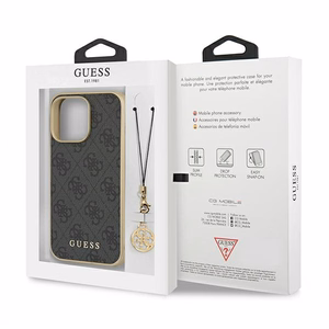 Guess GUHCP13XGF4GGR iPhone 13 Pro Max 6.7" harmaa/harmaa kovakotelo 4G Charms kokoelma