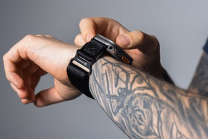 Strap to Apple Watch Forcell F-Design FA05 nylon hook-and-loop 42 / 44 / 45 / 49 mm black