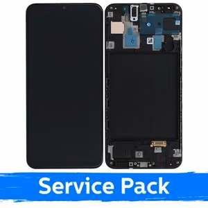 LCD-näyttö yhteensopiva Samsung A305 A30 musta kehyksellä (Service Pack)