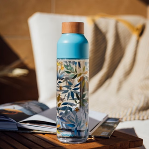 Quokka Ice Ecozen -juomapullo, 840 ml, Akvarellilehdet
