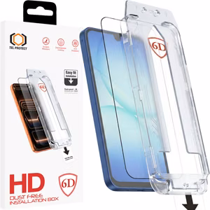 Tel Protect Dust-Free Easy Fit Full Glue 6D karkaistu lasi Samsung Galaxy A16/A17 4G/5G musta