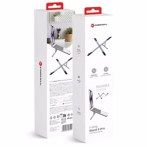 Pöytäteline kannettavalle tietokoneelle ja tabletille taitettava Forcell F-Grip Fold Stand X Pro harmaa