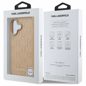 Karl Lagerfeld Hot Stamp MagSafe Suojakuori iPhone 16:lle - Beige