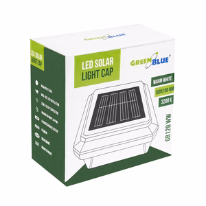 GreenBlue GB128 WW – 100×100 mm aurinkokäyttöinen LED-aitatolppavalo, 3200 K