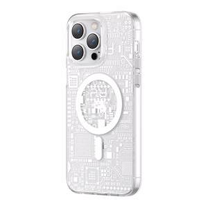 Kingxbar PQY Geek Series magneettinen kotelo iPhone 14 Pro Max MagSafe hopea