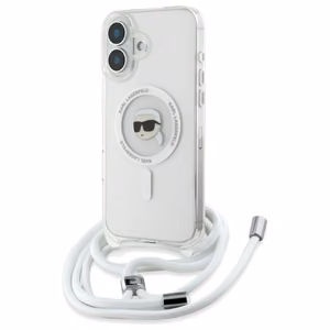 Karl Lagerfeld Crossbody IML Karl Head MagSafe suojakuori iPhone 16:lle - läpinäkyvä
