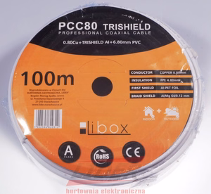 Libox PCC80 100m koaksiaalikaapeli RG-6/U valkoinen