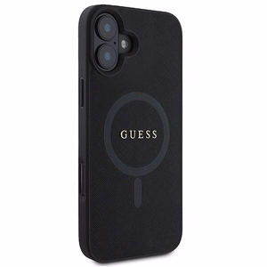 GUESS PU Saffiano Classic Logo MagSafe Suojakuori GUHMP16MPSAHMCK iPhone 16 Plus:lle - Musta