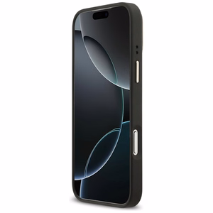 Guess 4G PU Triangle Logo & Stand Camera MagSafe suojakuori iPhone 17 Pro Max - musta