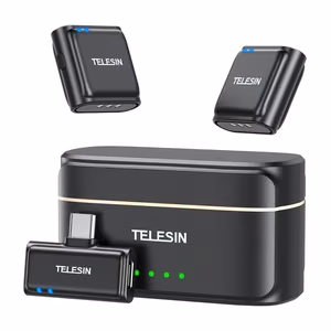 TELESIN wireless tie microphone + power bank for phones (USB-C)