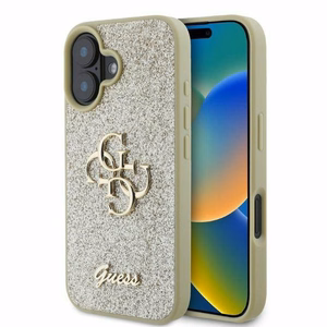 Guess Fixed Glitter Big 4G iPhone 16 Case - Gold