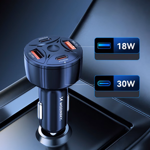 Wozinsky WLS-04 60W autolaturi, 2xUSB-C ja 2xUSB-A, musta