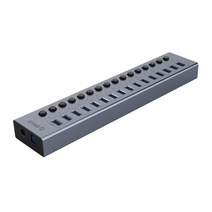 Orico BT2U3-16AB Keskitin 16x USB-A 3.0 kytkimillä - harmaa