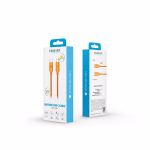 Forever Saffron -kaapeli USB-C - USB-C 1,0 m 60W oranssi