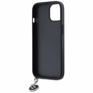 Karl Lagerfeld Saffiano Rhinestones & Charm Suojakuori iPhone 15 / 14 / 13:lle - musta