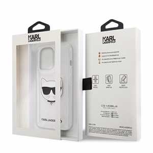 Karl Lagerfeld Choupette Head kotelo iPhone 13 Pro Max - läpinäkyvä