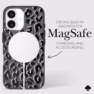 MagSafe-yhteensopiva Kate Spade New York Black City Leopard -suojakuori Apple iPhone 16:lle