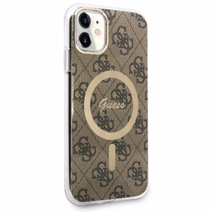 Guess GUHMN61H4STW iPhone 11 6.1" ruskea/ruskea hardcase 4G MagSafe
