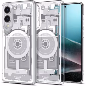 Spigen Ultra Hybrid Mag Suojakuori MagSafella Samsung Galaxy S25 Edge:lle painatuksella - valkoinen