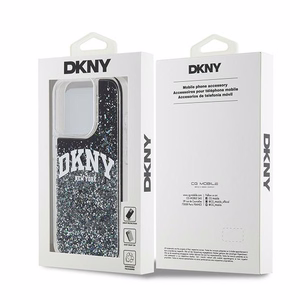 DKNY iPhone 15 Pro 6.1" Musta Suojakuori Liquid Glitter Big Logo