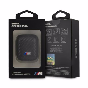 BMW PU Carbon M Collection -suojakuori AirPods 1/2 -malleille, musta