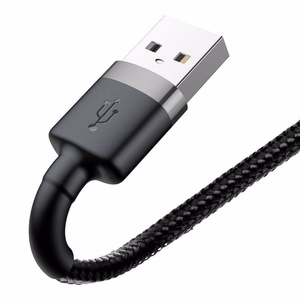 Baseus Cafule USB Lightning kaapeli 2.4A 0.5m harmaa+musta