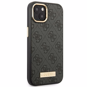 Guess GUHMP14MU4GPRK iPhone 14 Plus 6.7 "musta / musta kova kotelo 4G Logo Plate MagSafe